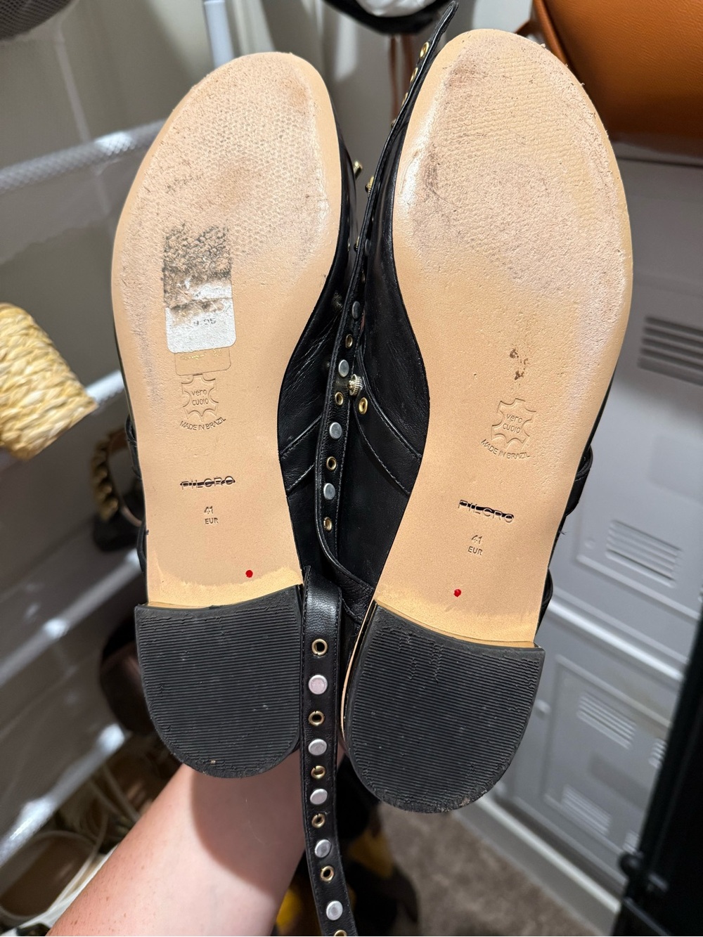Black Studded Mary Jane Flats - Picture 5 of 5